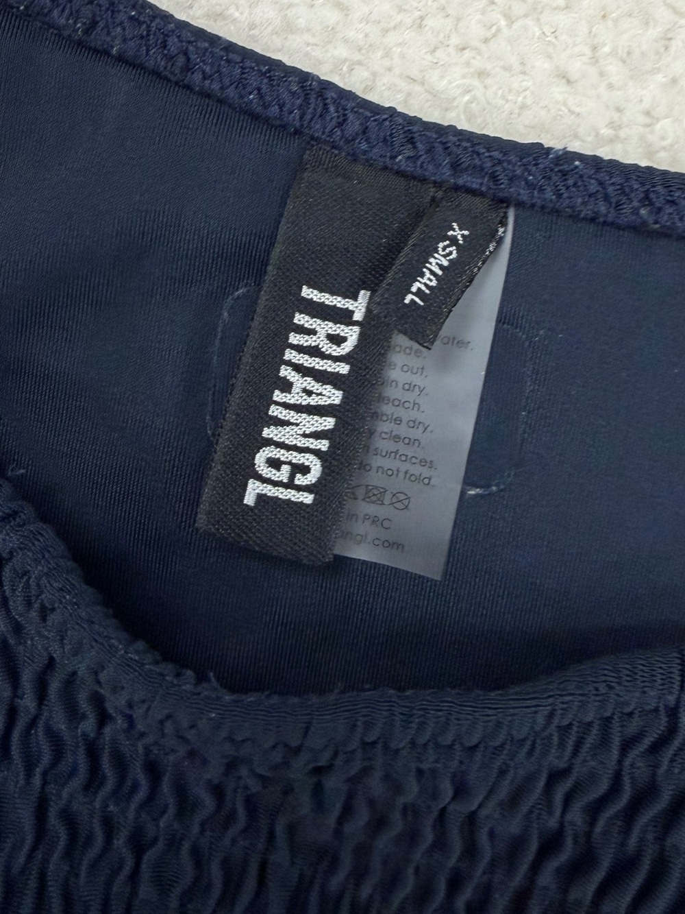 Triangl Crinkle Bikini Bottom Sz XS EUC in Navy Beach Pool Vacation Swim‎ Resort - Picture 6 of 9
